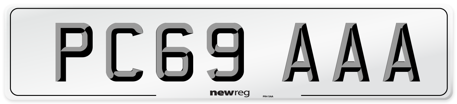 PC69 AAA Number Plate from New Reg